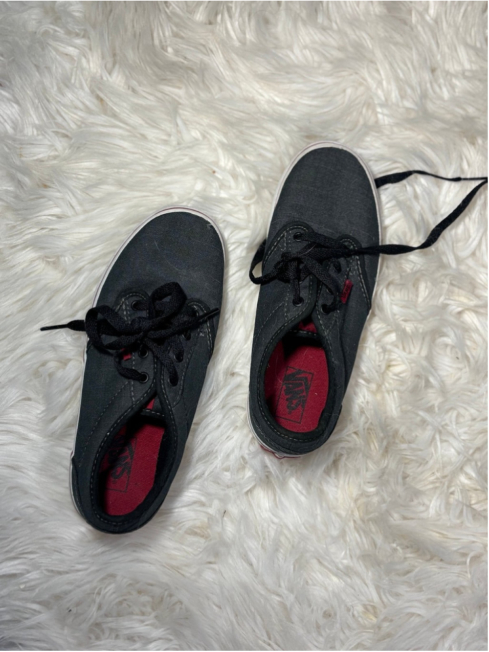 Vans Youth Atwood Low Top Lace Up Skateboard Sneaker Shoes Black Chili Size 3.5